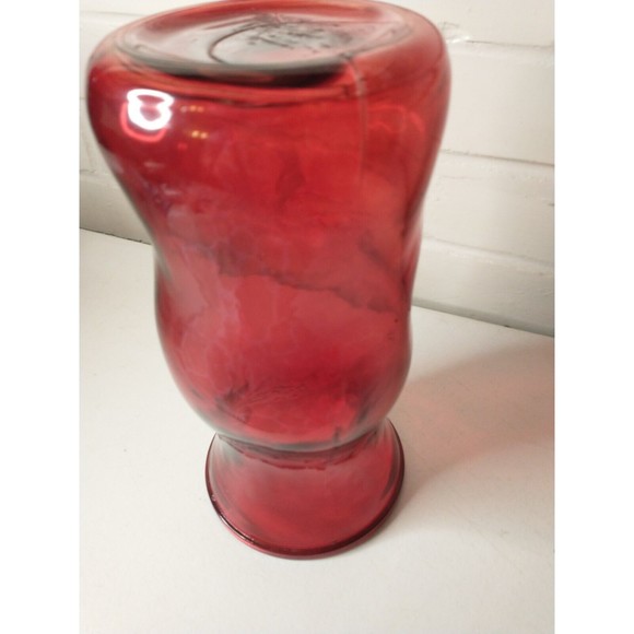 Ruby Red Glass Vase 8.5" Tall - Picture 8 of 10
